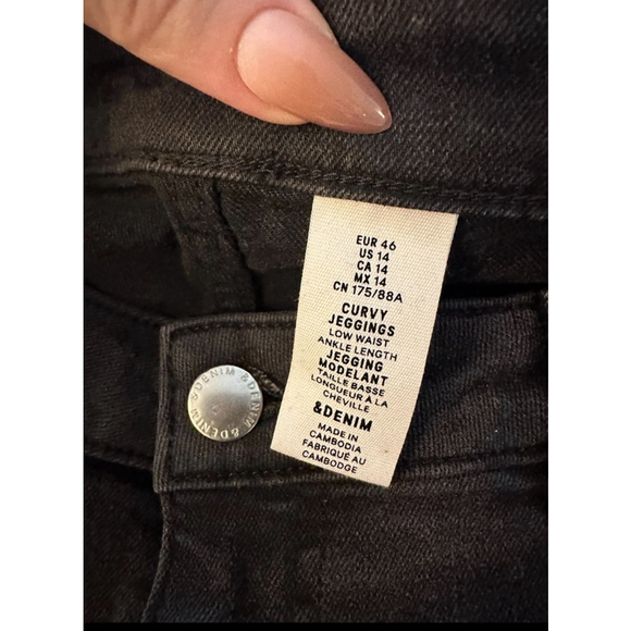 H&M Dark Gray Curvy Jeggings Stretch Jeans Size 14 - Picture 7 of 8